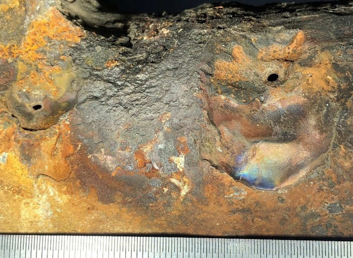 LNG Boiler waterwall tube with pinhole leaks