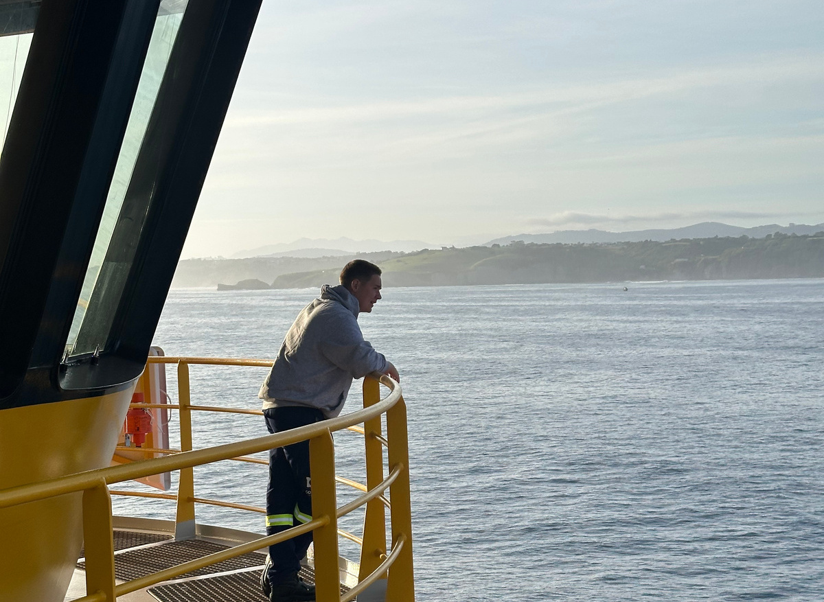 Nicholas Mulcahy during his placement at GONDAN Shipbuilders