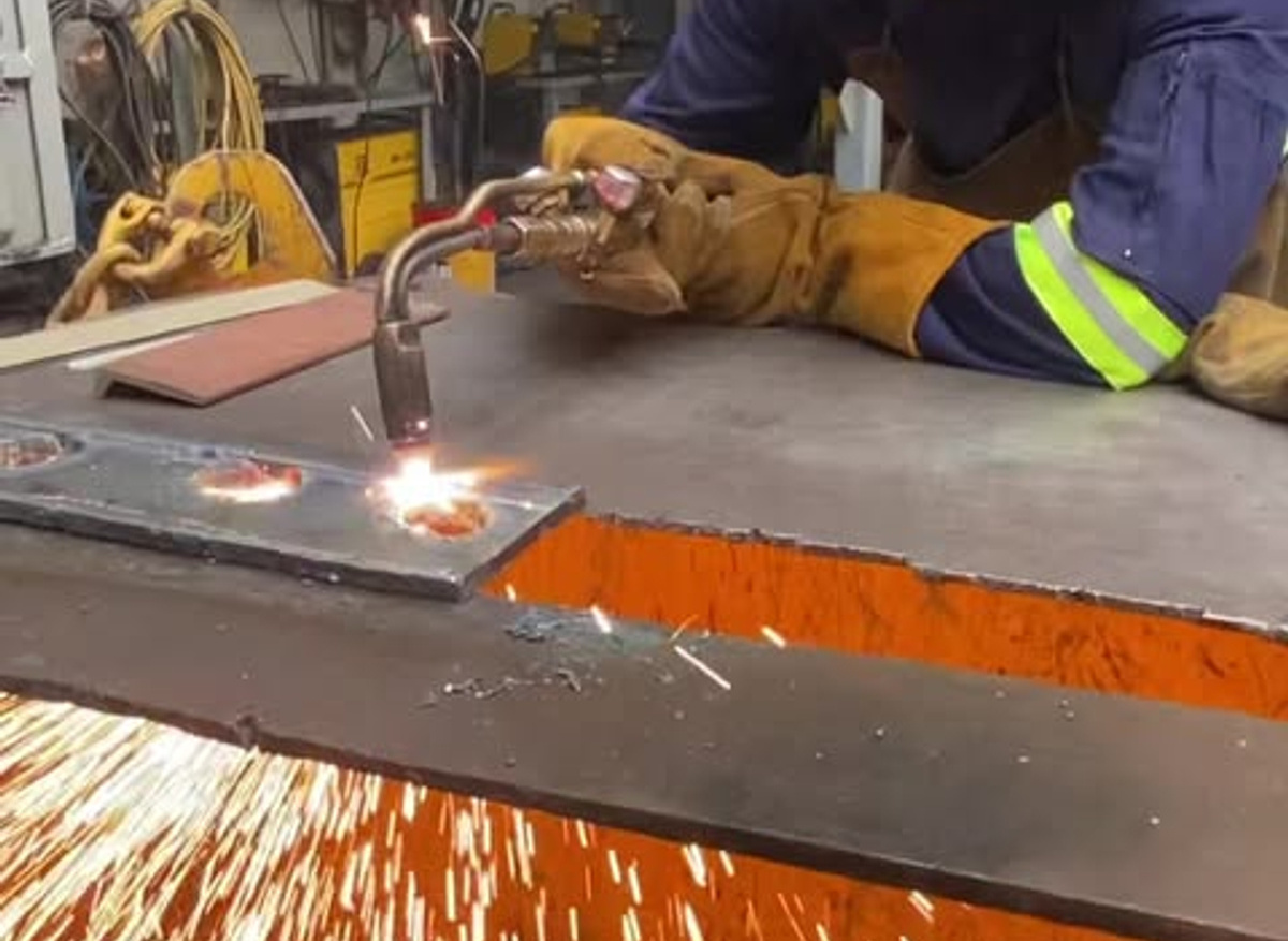 Nicholas Mulcahy during his placement at GONDAN Shipbuilders