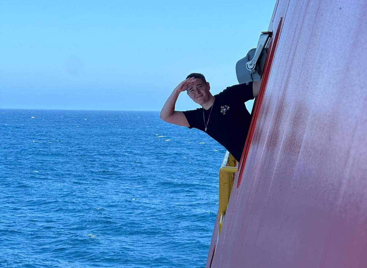 Nicholas Mulcahy during his placement at GONDAN Shipbuilders