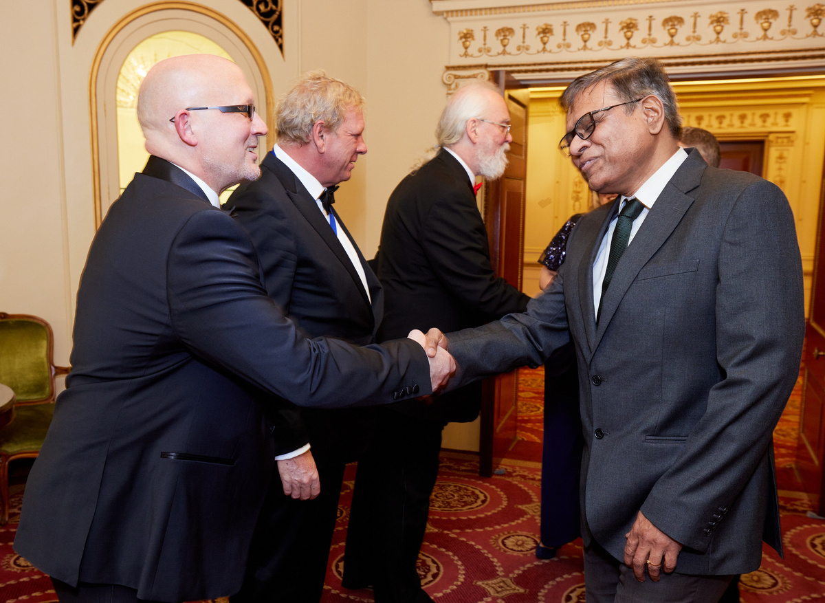 Chris greeting guests at the IMarEST annual dinner